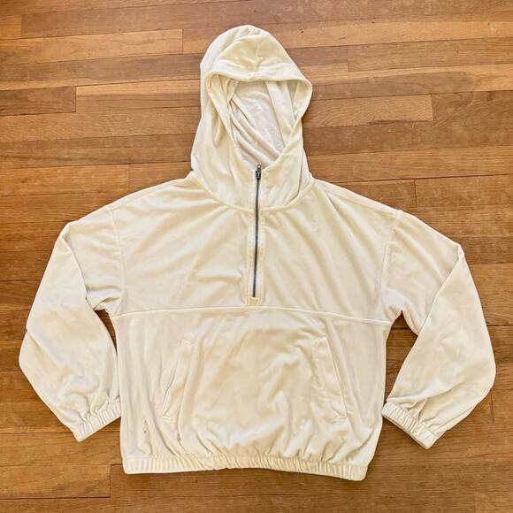 COZIE by Pink Rose Valore off-white sweatshirt hoodie size large L b18 - Picture 1 of 4